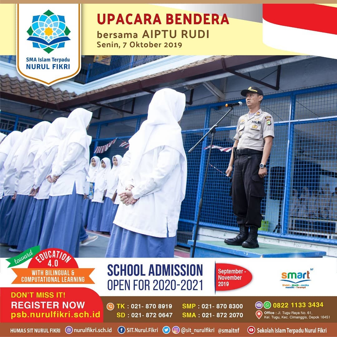 Kanit Binmas Polsek Cimanggis Jadi Pembina Upacara Bendera