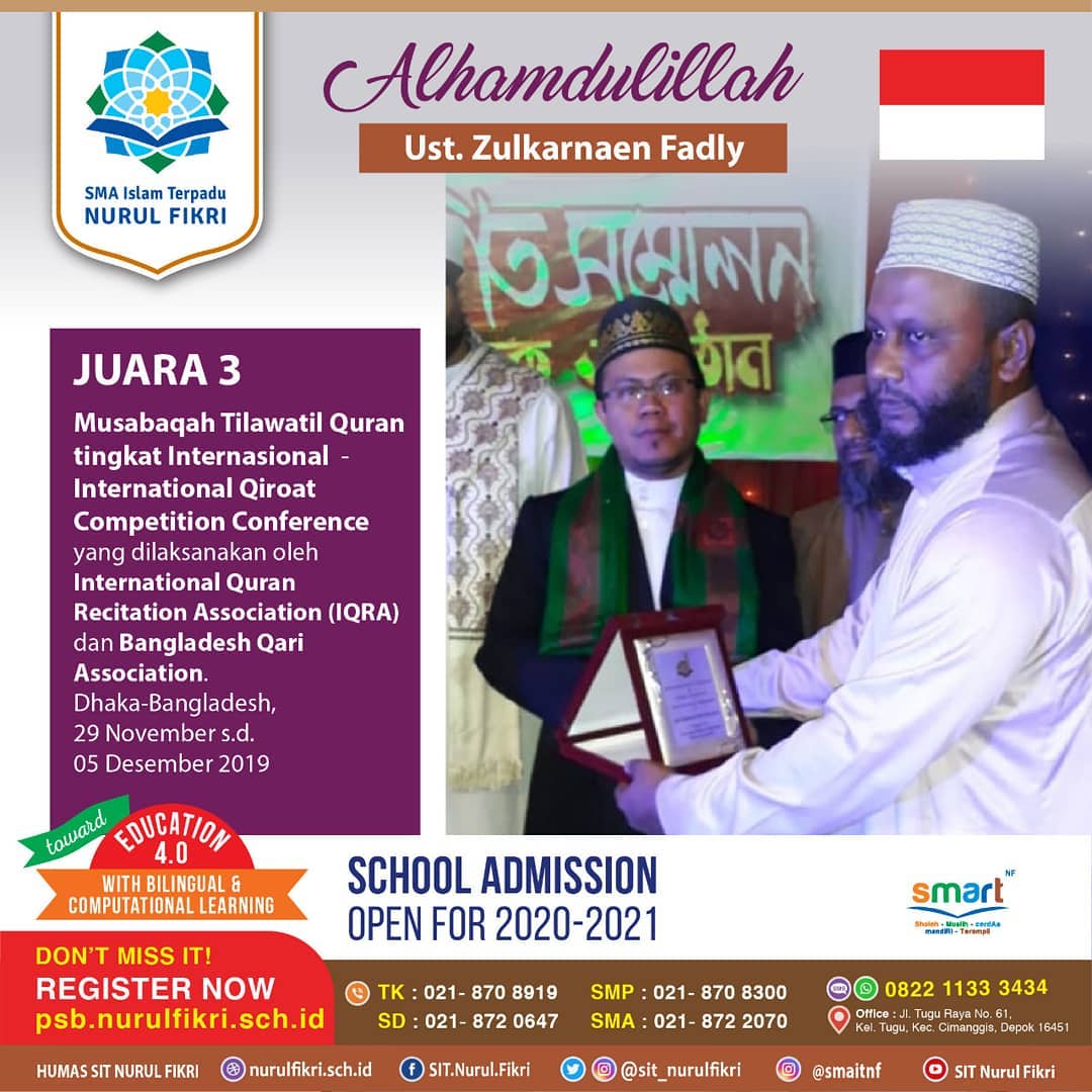 Ustaz Fadly Juara 3 MTQ Internasional di Bangladesh