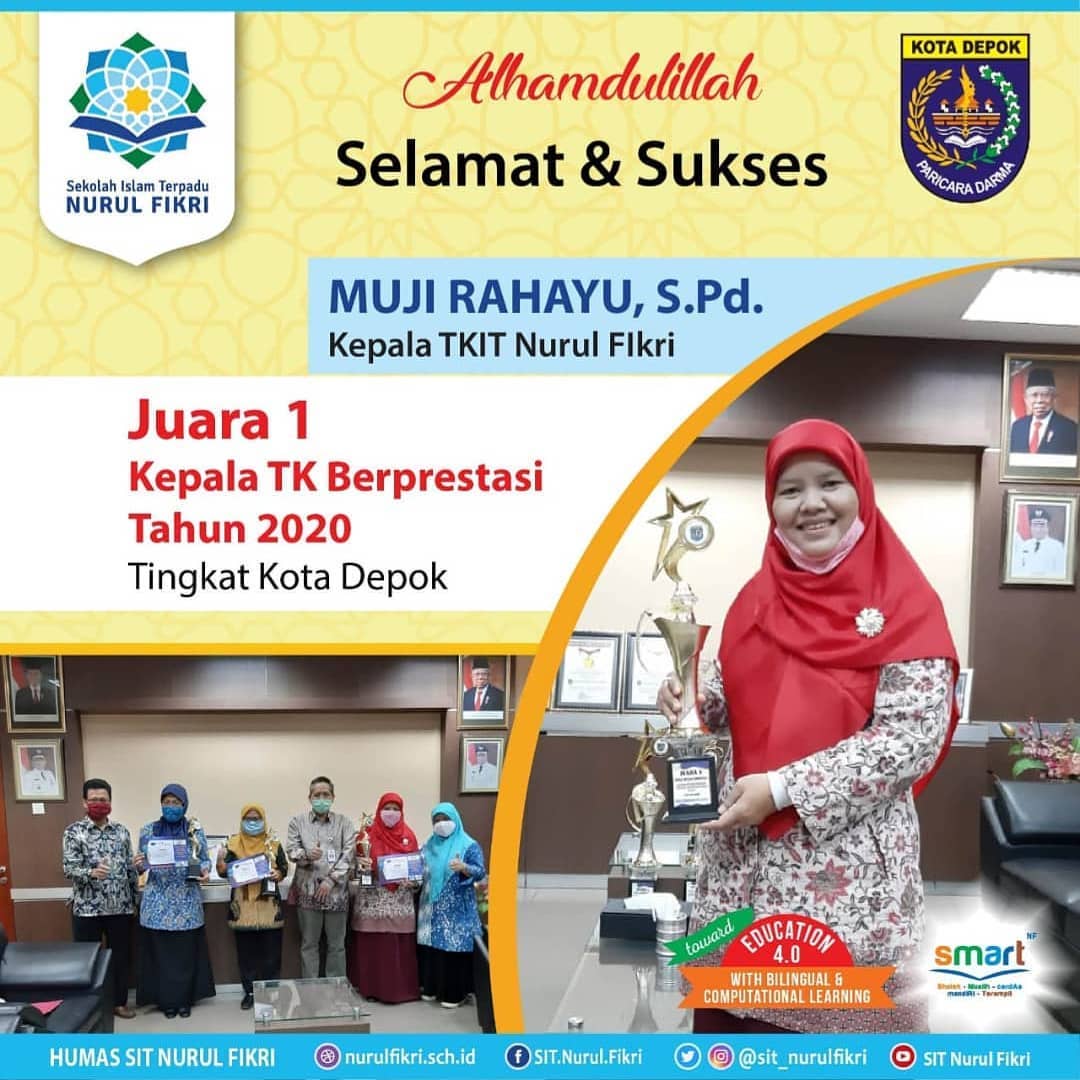 Selamat! Kepsek TKIT NF Juara Kepala TK Berprestasi 2020