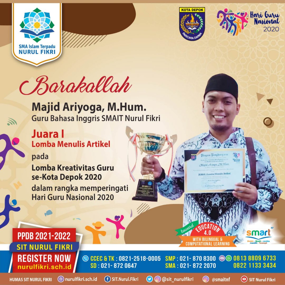 Dua Guru SMA IT NF Raih Juara di Lomba Kreativitas Guru Disdik Depok