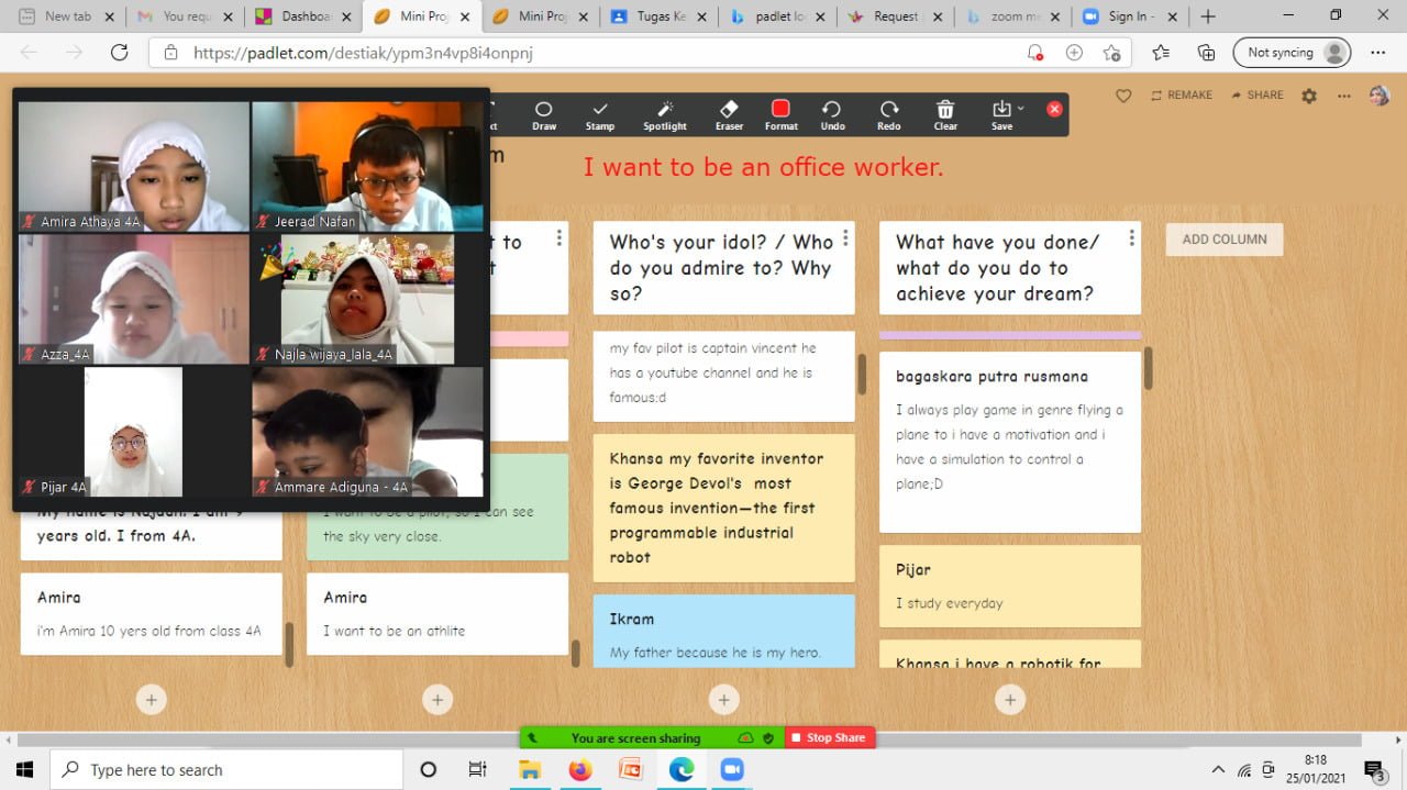 Belajar English Conversation Class dengan Aplikasi Padlet