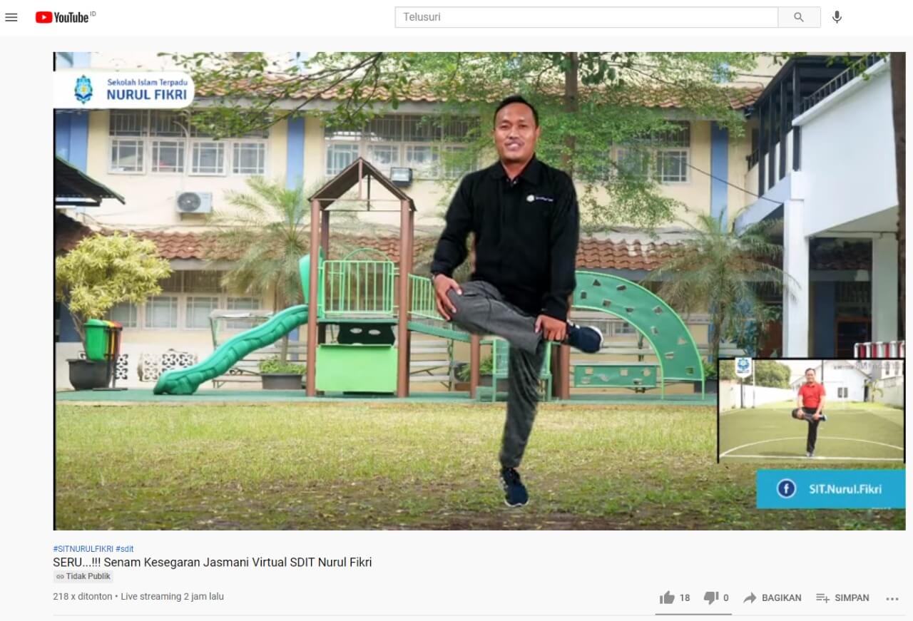 Agar PJJ Tidak Bosan, SDIT NF Ajak Senam Gabungan