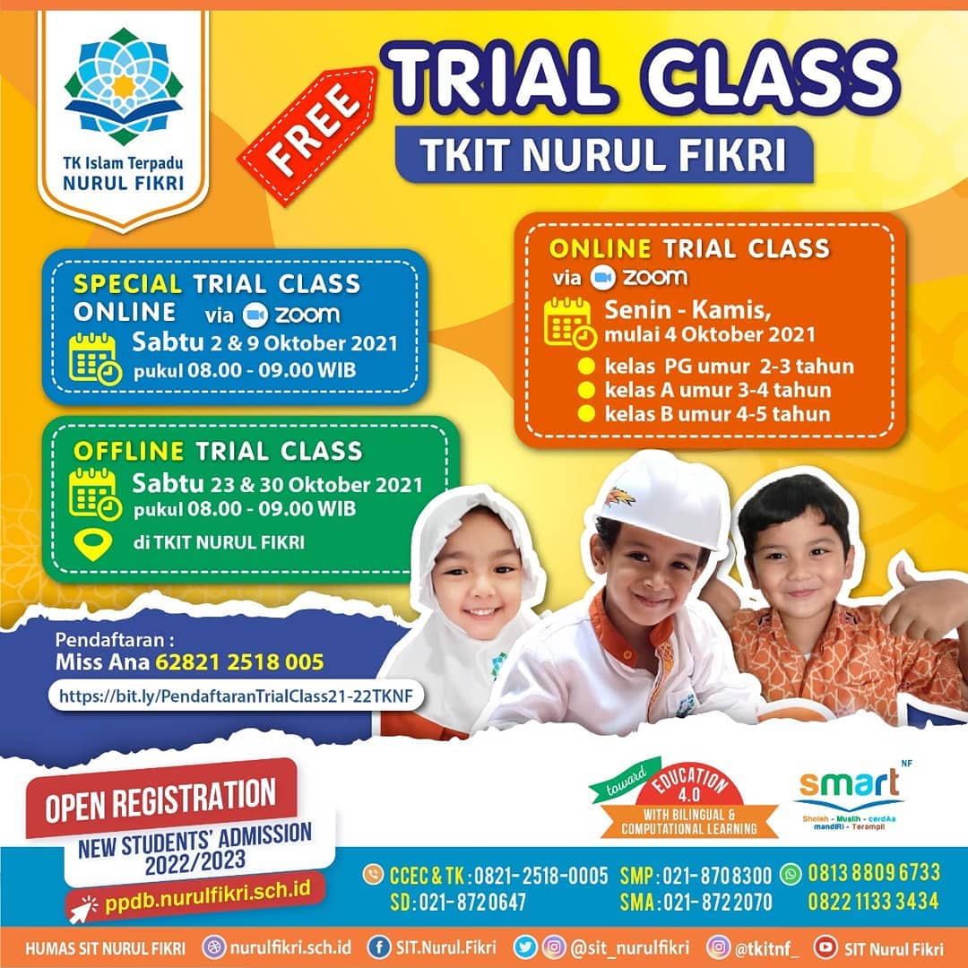 Yuk Intip Jadwal Kegiatan Trial Class di TKIT Nurul Fikri