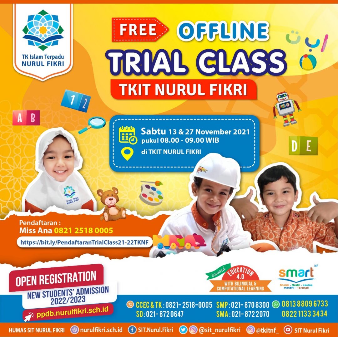 Intip Keseruan si Kecil Belajar Trial Class TKIT Nurul Fikri, Yuk!