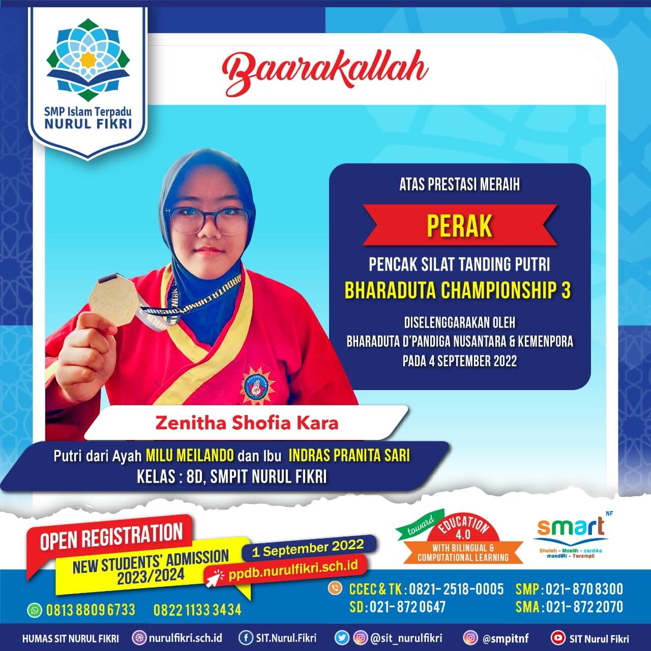 Zenitha Raih Perak di Ajang Pencak Silat Bharaduta Championship 3