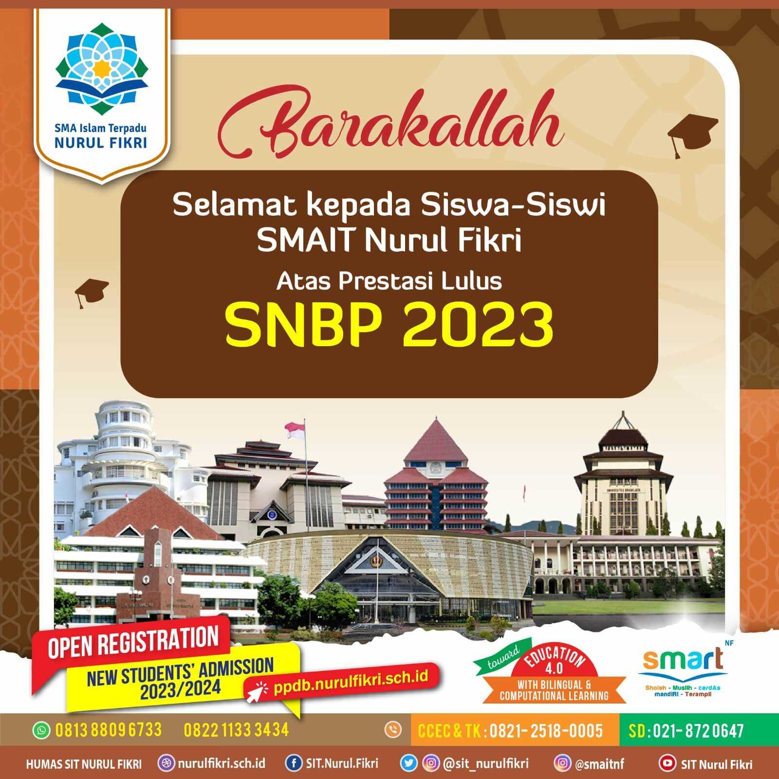 24 Pelajar SMAIT Nurul Fikri Lolos PTN Jalur SNBP, Lulus di UI Hingga UB